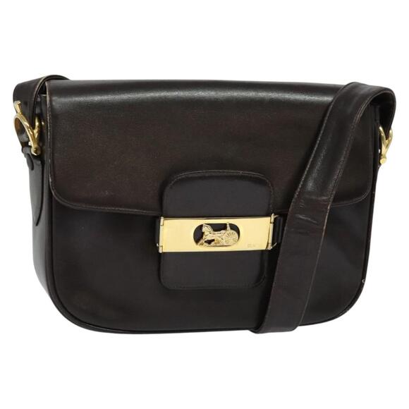 CELINE Horse Carriage Shoulder Bag Leather Brown Gold - Picture 1 of 12